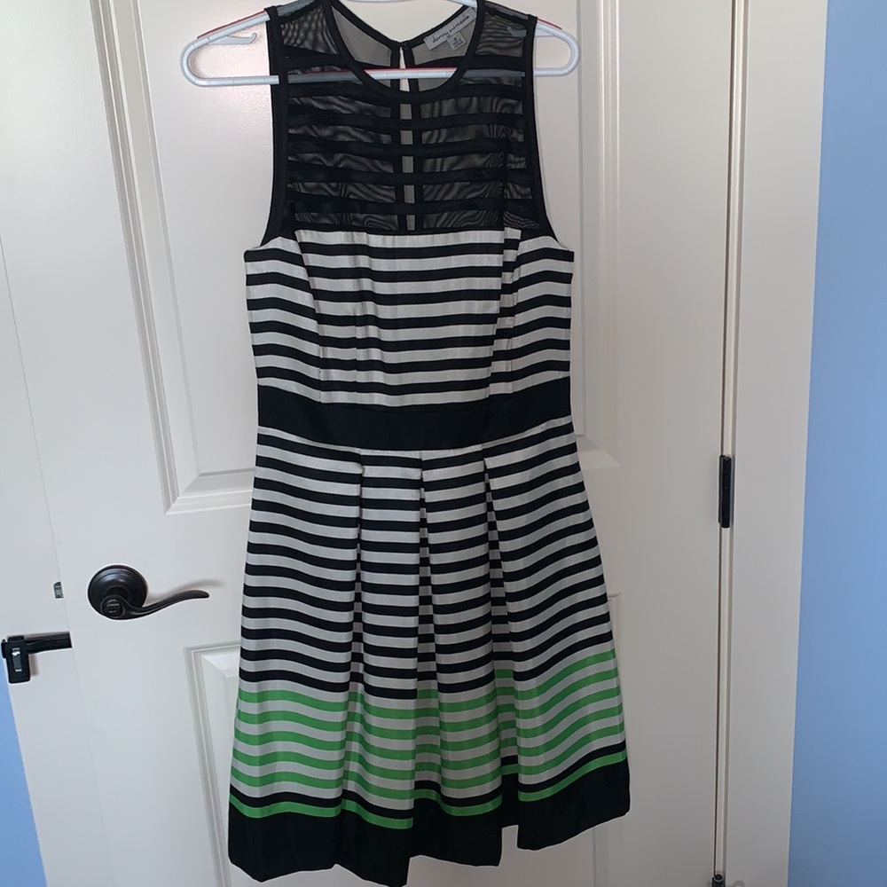 Striped sleeveless midi Mesh Top Dress Size 8